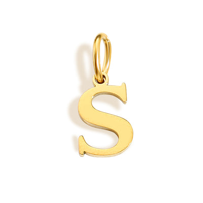 Initial Charm Necklace Gold