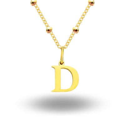 Initial Charm Necklace Gold
