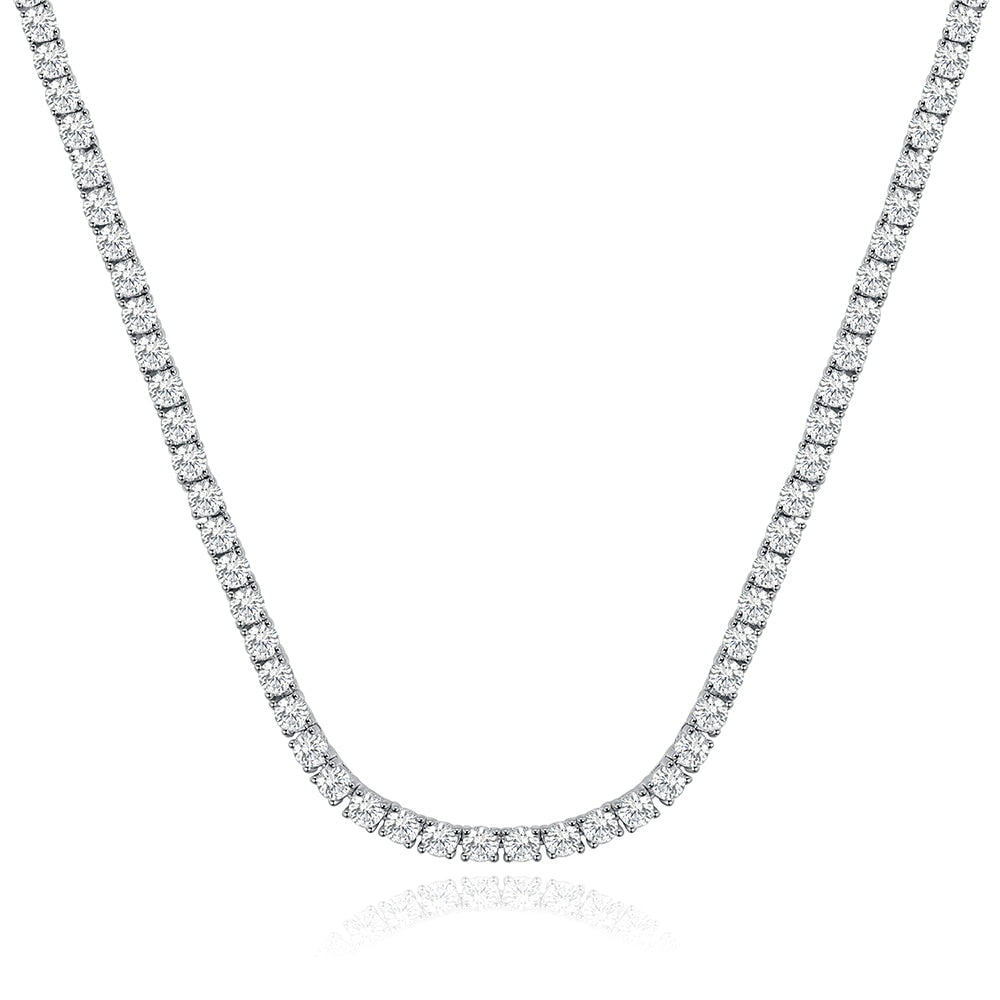 Tennis Chain Necklace Luxe Silver