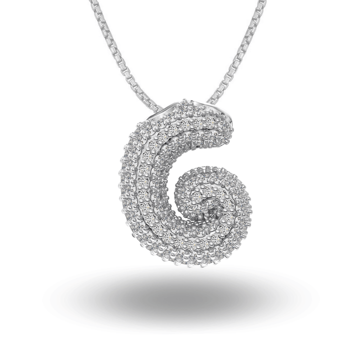 Maxi Bubble Initial Necklace Silver