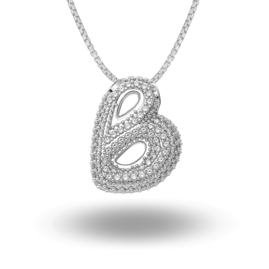 Maxi Bubble Initial Necklace Silver