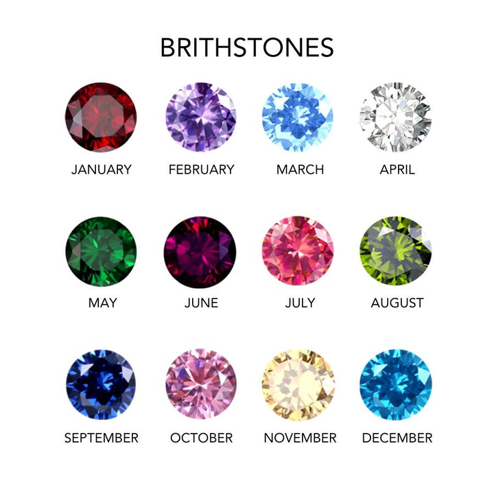 Birthstone Charm Necklace Gold