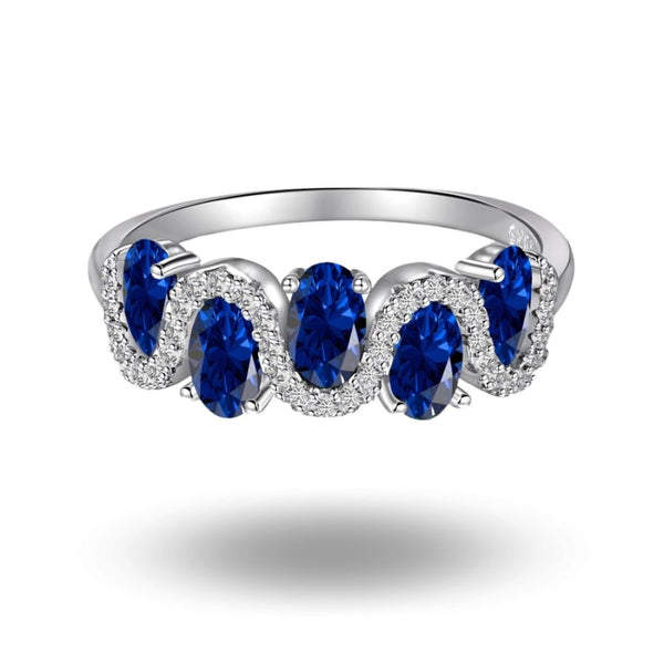 Azria Sapphire Wave Ring House of Carats