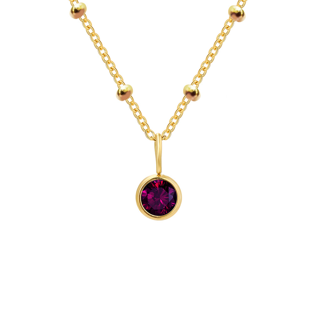 Birthstone Charm Necklace Gold