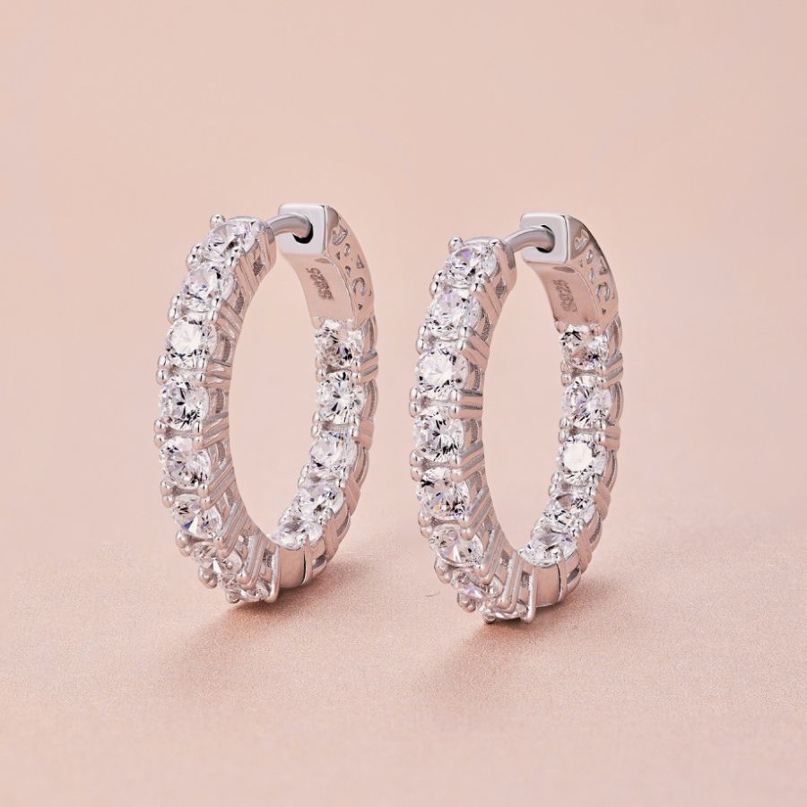 Mina Hoop Earrings Silver