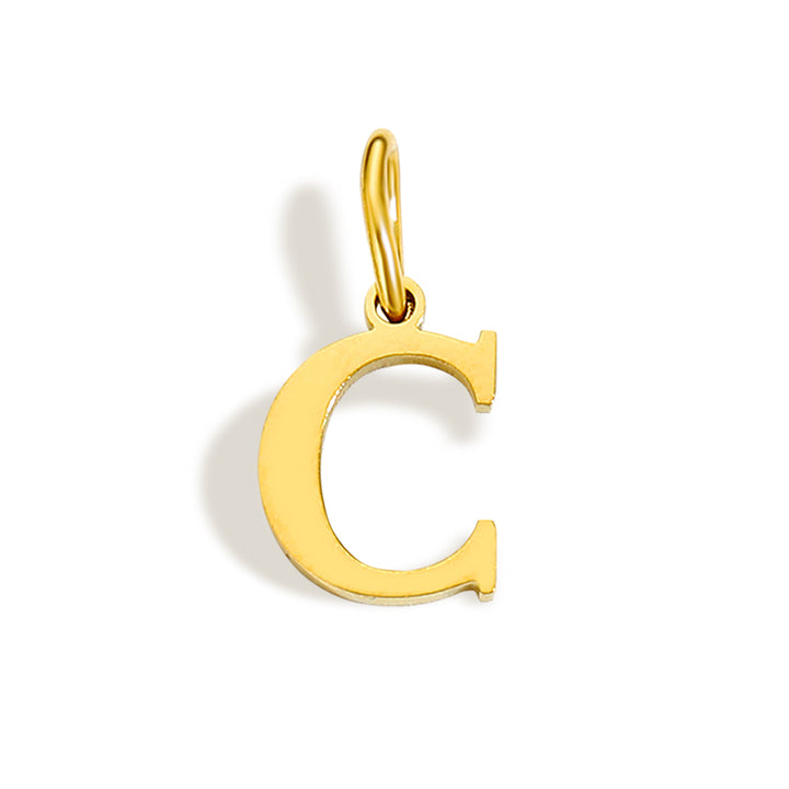 Initial Charm Necklace Gold