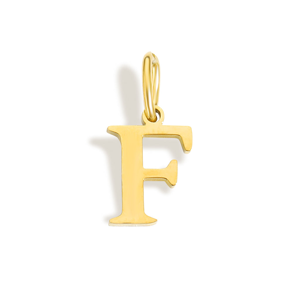 Initial Charm Necklace Gold