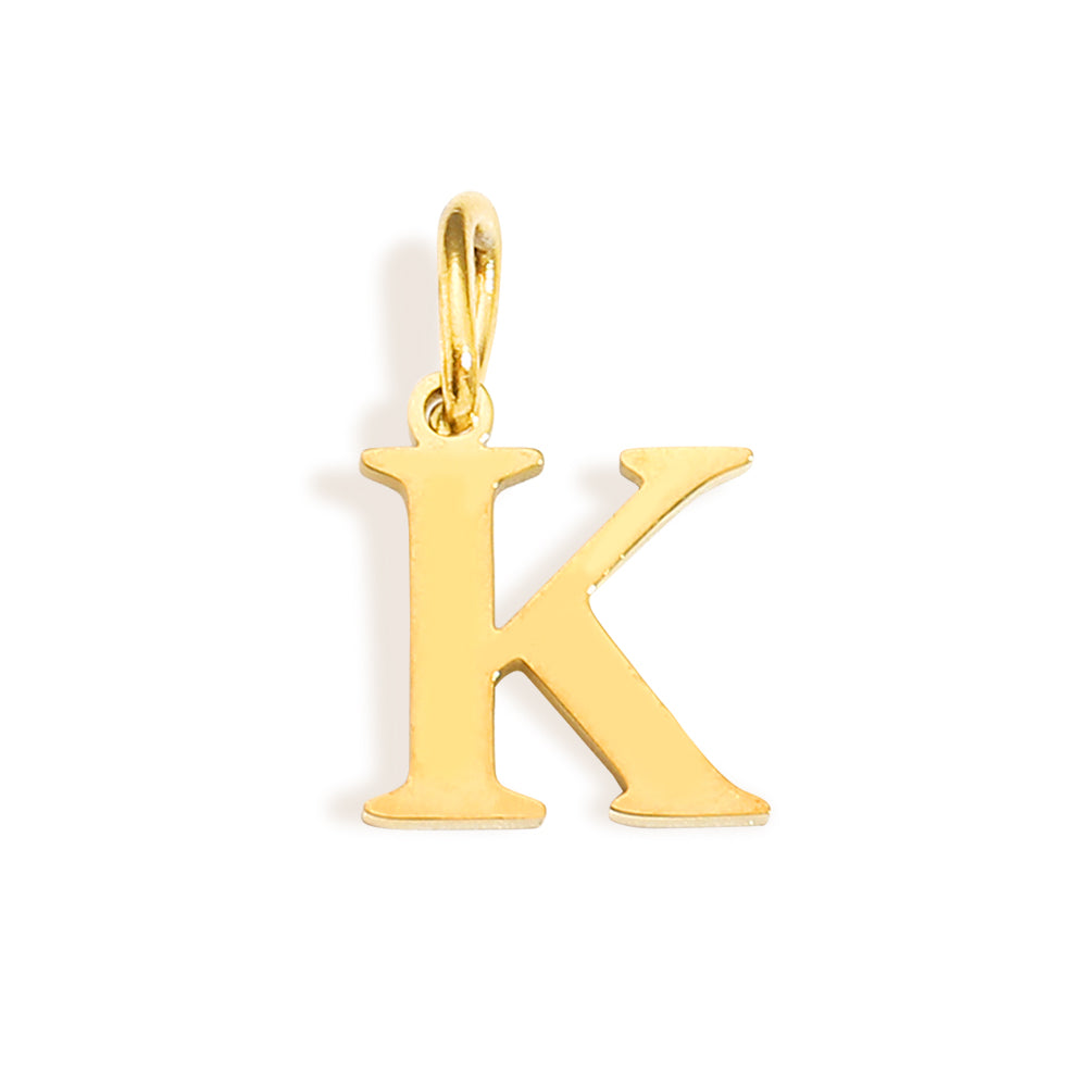 Initial Charm Necklace Gold