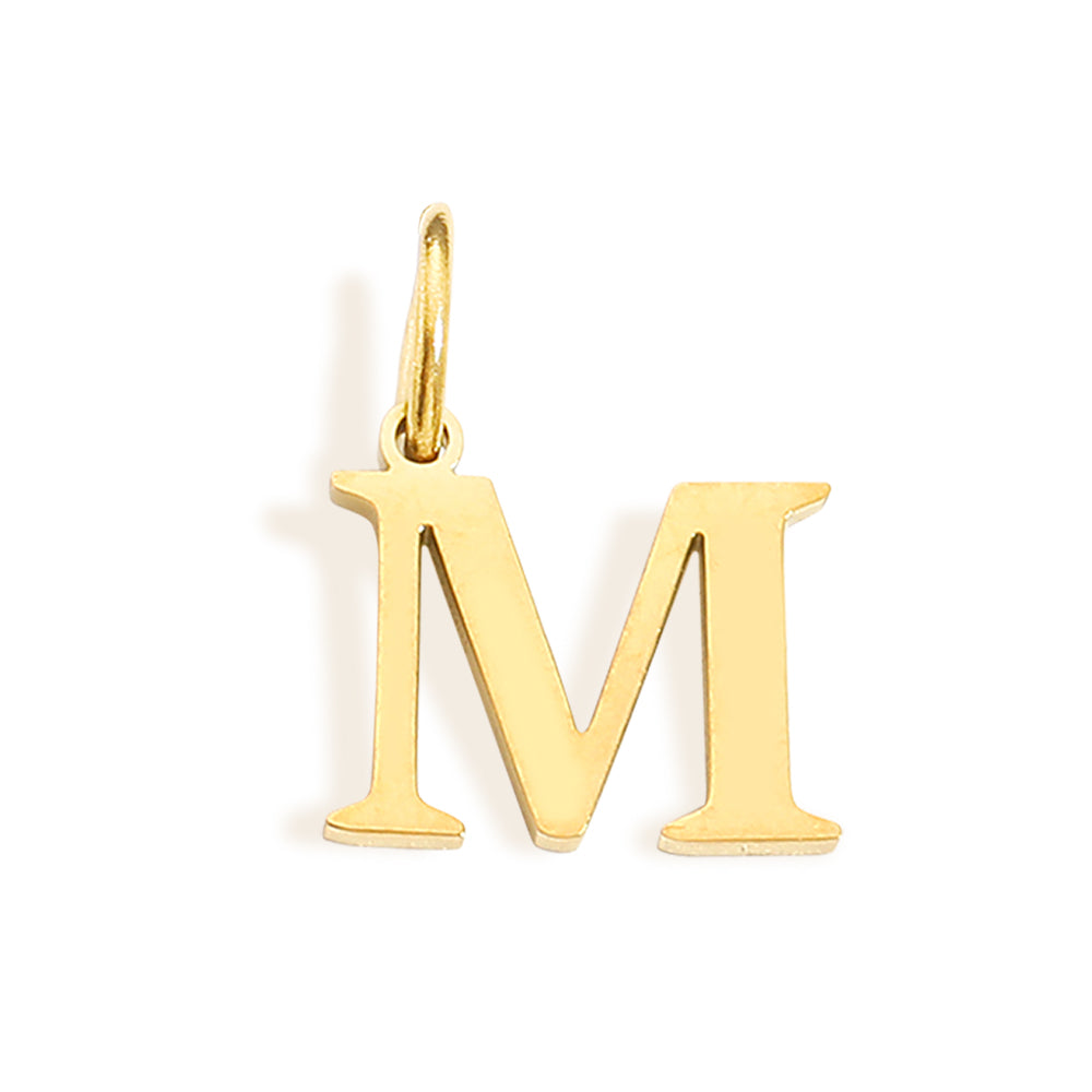 Initial Charm Necklace Gold