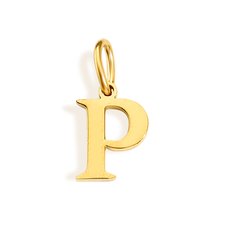 Initial Charm Necklace Gold