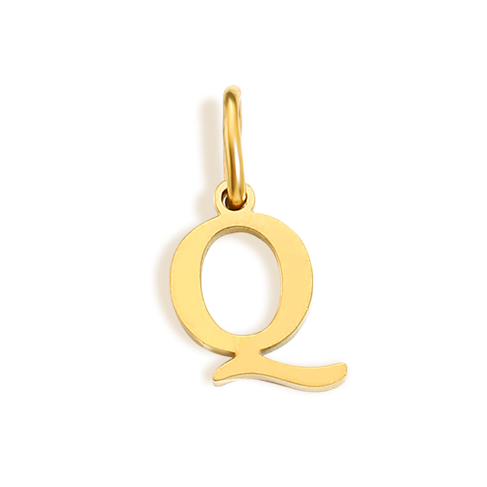 Initial Charm Necklace Gold