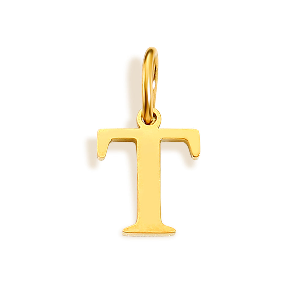 Initial Charm Necklace Gold