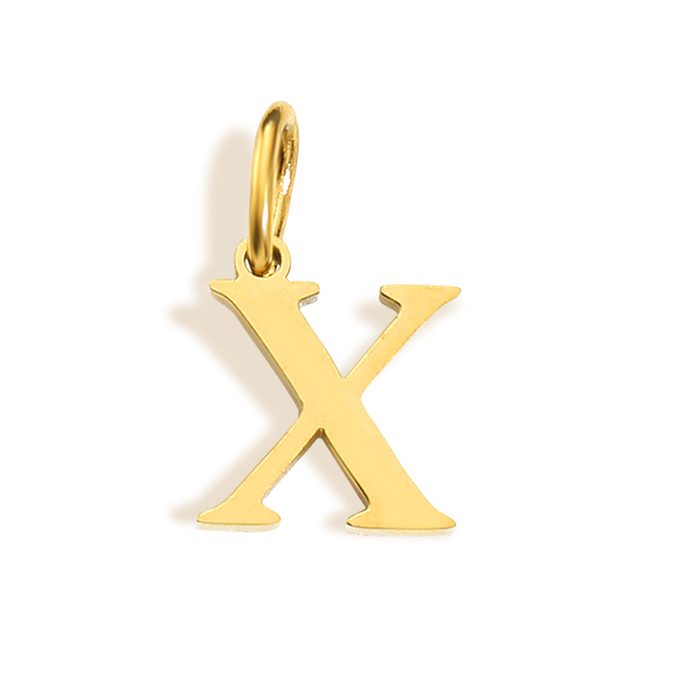 Initial Charm Necklace Gold