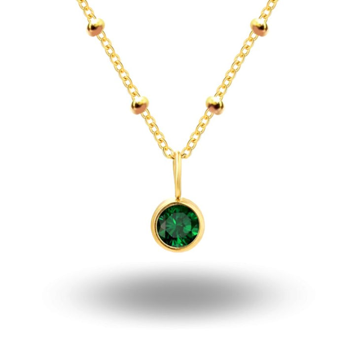 Birthstone Charm Necklace Gold