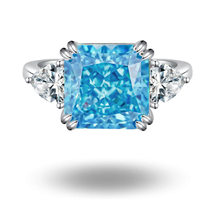 Dielli Radiant Cut Ring Vivid Blue