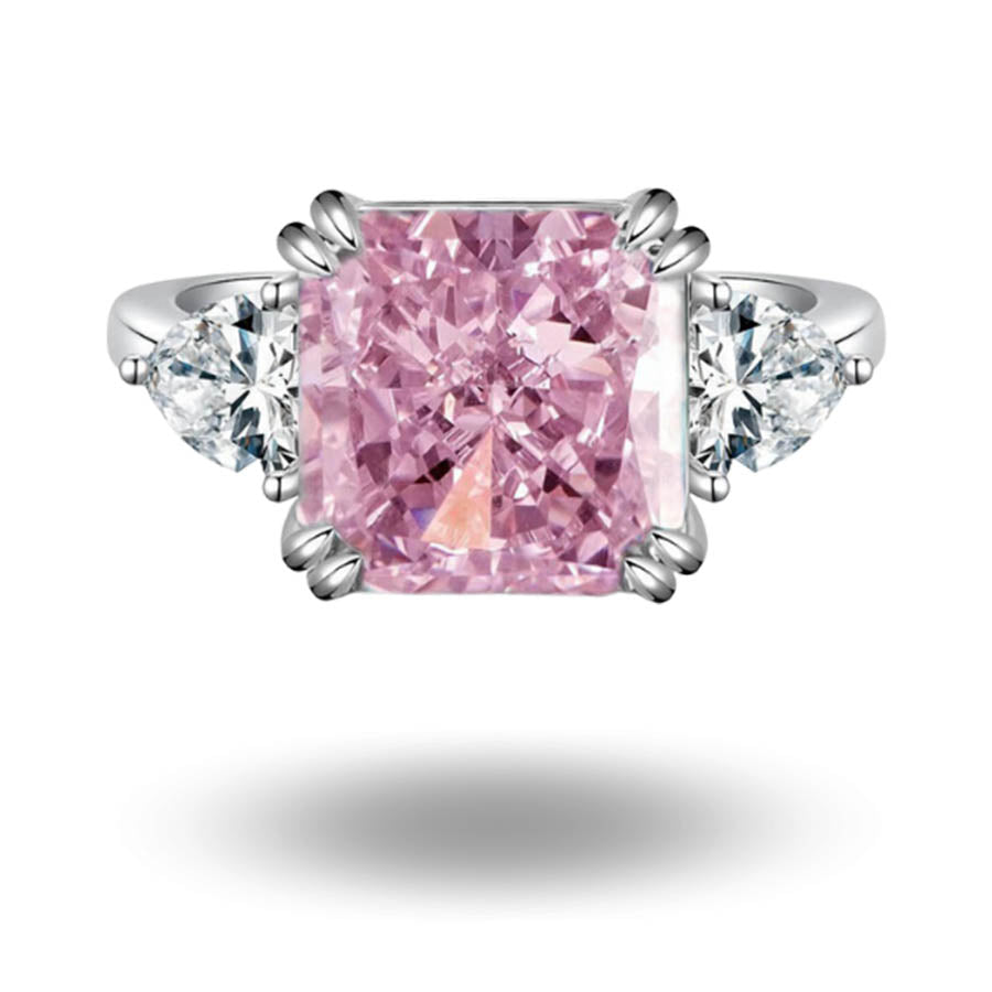 Dielli Radiant Cut Ring Fancy Pink