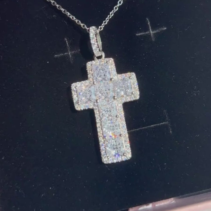 Crushed Ice Cross Necklace