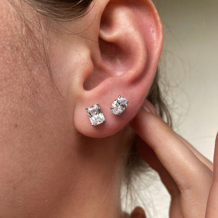 Mira Radiant Cut Stud Earrings