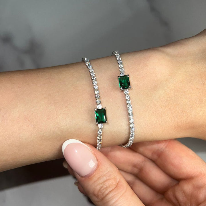 Reia Emerald Tennis Bracelet Gold