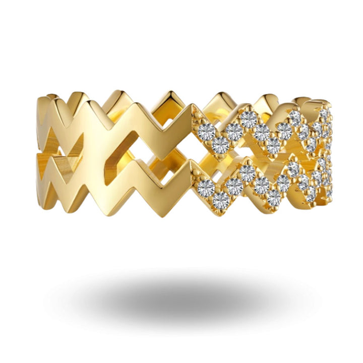 Double Zig Zag Ring Gold