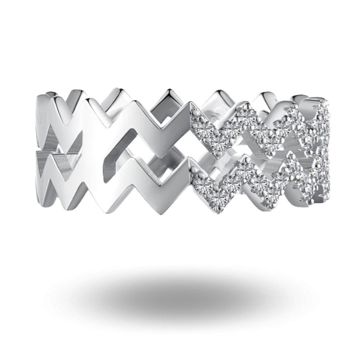 Double Zig Zag Ring Silver