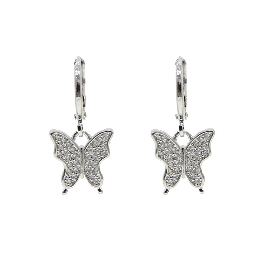 Butterfly Charm Huggies - House of Carats