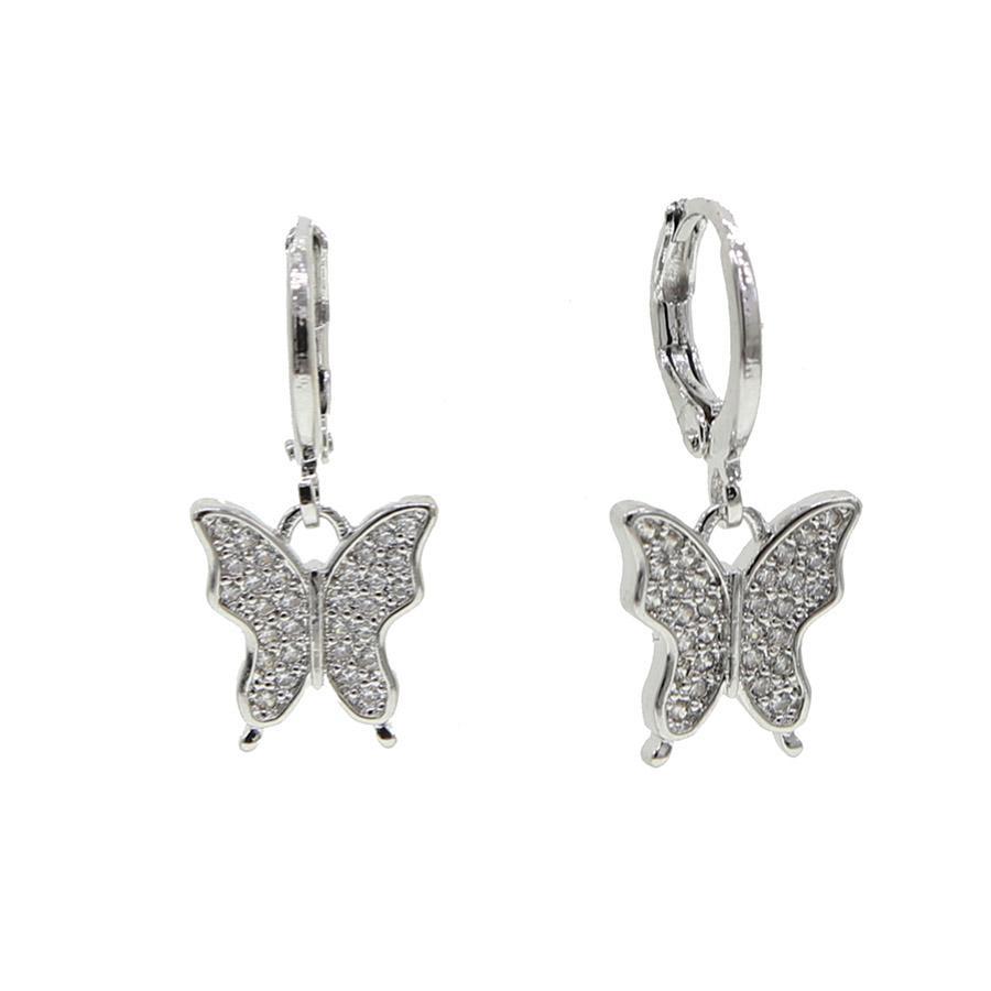 Butterfly Charm Huggies Earrings House of Carats UK 