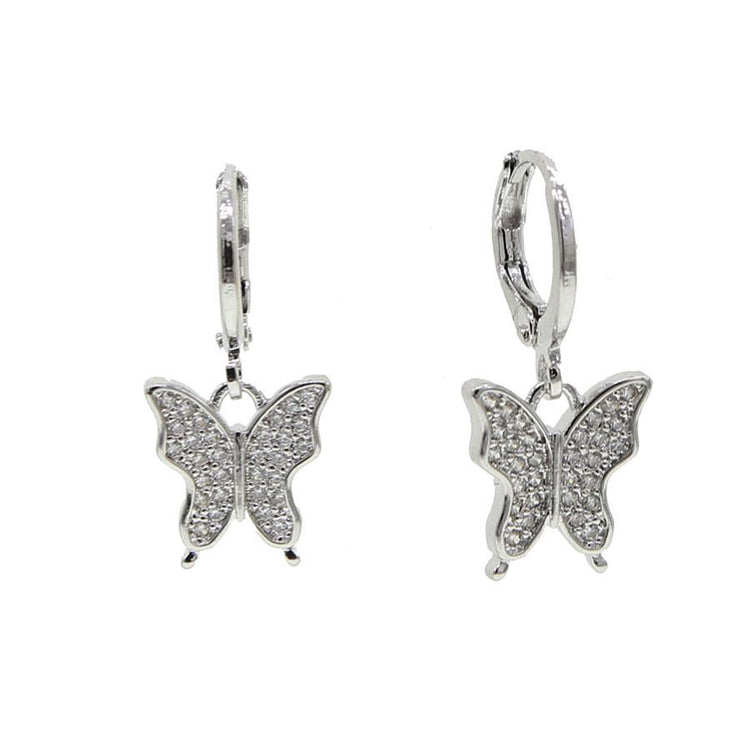 Butterfly Charm Huggies - House of Carats