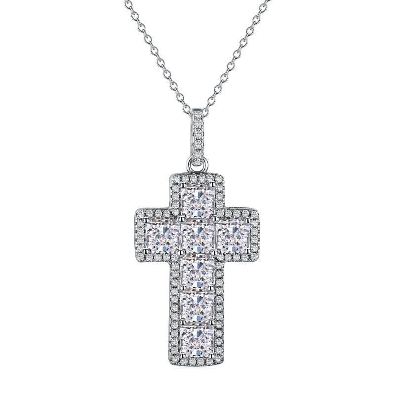 Crushed Ice Cross Necklace