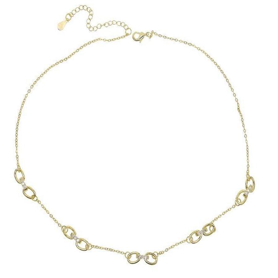Half Pave Chain Necklace - House of Carats