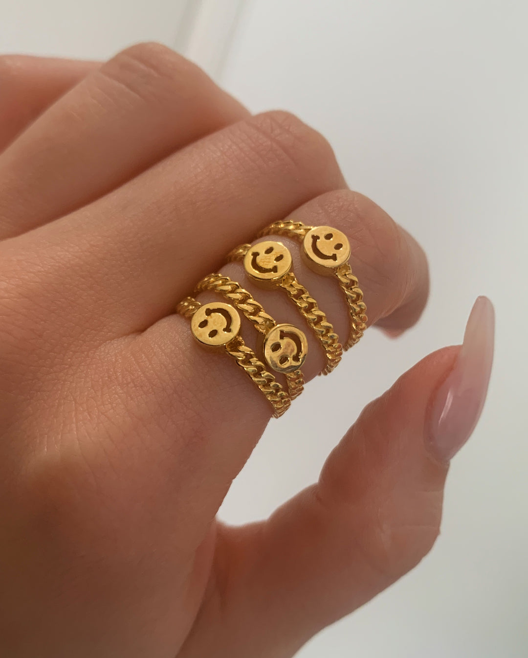 Smiley Chain Ring