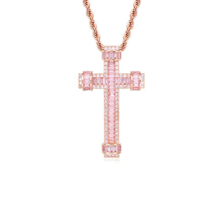 Pink Cross Necklace - House of Carats