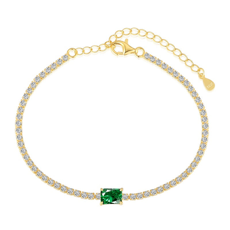 Reia Emerald Tennis Bracelet Gold